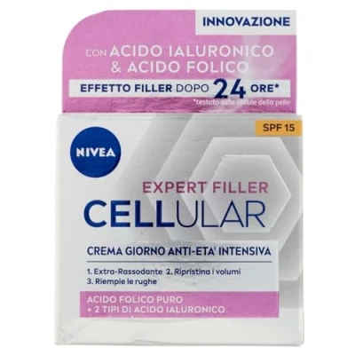Abbildung von NIVEA CELLULAR EXPERT FILLER Tagescreme Anti Aging Intensiv LSF 15 50 ml Falten straffende Hyaluronsäure und reine Folsäure, Feuchtigkeitscreme Gesicht