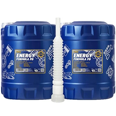 Abbildung von 2 x 10 Liter, MANNOL 7913 Energy Formula PD 5W 40 DPF Pumpe Düse Motoröl + Ausgießer