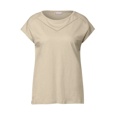 Abbildung von Street One Damen 3226375 Shirt mit Dekotape, Coastal Beige, 42