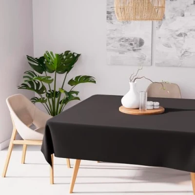 Abbildung von Soleil d&#039;ocre Tischdecke mit Fleckschutz quadratisch 180x180 cm ALIX schwarz