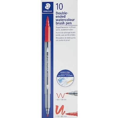 Abbildung von STAEDTLER aquarell Doppelfasermaler Design Journey, rosé, feine Spitze und flexible Pinselspitze, wasservermalbar, 10 rosé Filzstifte, 3001 250