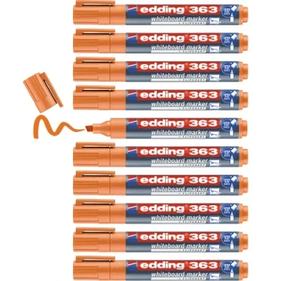Abbildung von edding 363 Whiteboardmarker orange 10 Whiteboard Stifte Keilspitze 1 5 mm Boardmarker abwischbar für Whiteboard, Flipchart, Magnettafel, Pinnwand, Memoboard Sketchnotes