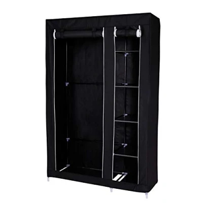 Abbildung von dibea Faltbarer Stoff Kleiderschrank 175x110x45 cm, schwarz