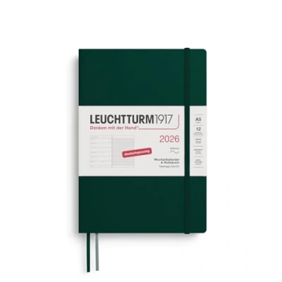 Abbildung von LEUCHTTURM1917 372498 Wochenkalender &amp; Notizbuch Medium (A5) 2026, 12 Monate, Softcover, Forest Green, Deutsch