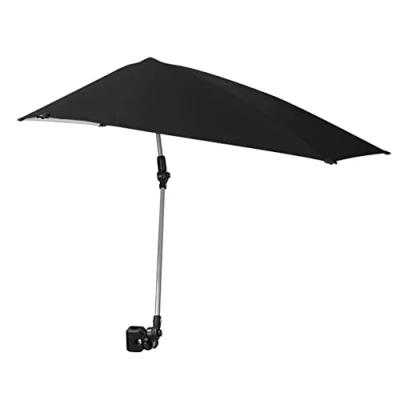 Abbildung von Sport Brella Versa LSF 50+ verstellbarer Regenschirm mit Universalklemme, Schwarz