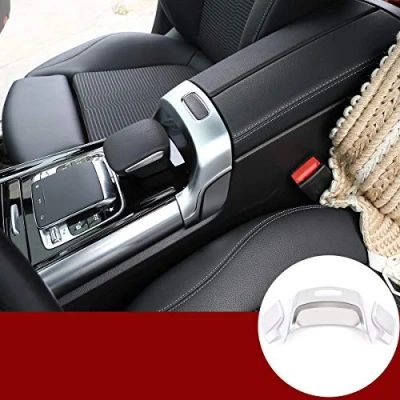Abbildung von ABS Chrom Auto Innenraum Mittelarmlehne Box Schalter Rahmen Abdeckung Verkleidung 3 Stück für Benz B GLB Klasse W247 X247 2019 2020 Zubehör