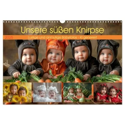 Abbildung von Unsere süßen Knirpse (Wandkalender 2025 DIN A3 quer), CALVENDO Monatskalender