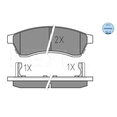 Abbildung von MEYLE 025 247 4414/W Bremsbelagsatz ORIGINAL Quality Hinterachse mit akustischer Verschleißwarnung Anti Quietsch Blech CHEVROLET: Epica Limousine