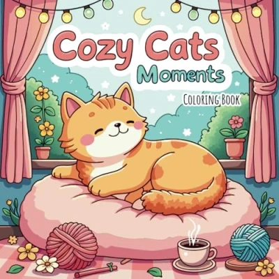 Abbildung von Cozy Cats Moments: Coloring Book for Adults and Teens Inspired by Hygge. Bold &amp; Easy Designs Stress Relief Relaxation