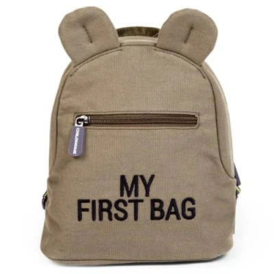 Abbildung von CHILDHOME, Kinderrucksack Baby, Schule, Kindergarten, Vorschule, Kinderkrippe, Zwei Fächer, Lunchbag/Flaschen geeignet, Abnehmbare Sicherheitsschnalle, Wasserabweisend, My First Bag, Khaki