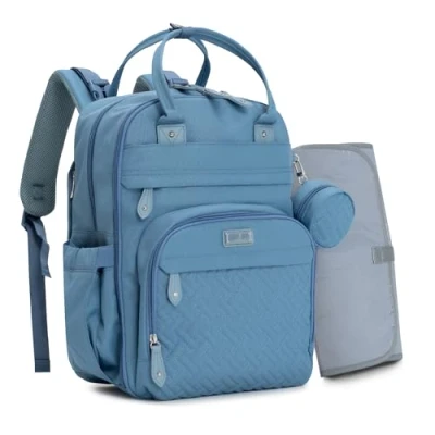 Abbildung von BabbleRoo Wickelrucksack Wickeltasche, lässige Wickeltaschen, Multifunktional Große Kapazität Babytasche Reiserucksack mit Wickelauflage &amp; Schnullerhalter