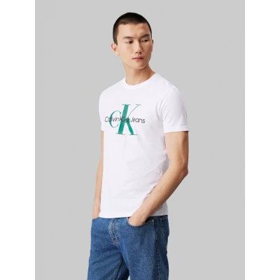 Abbildung von Calvin Klein Jeans Seasonal Monologo TEE Tshirt print, Herren, Größe: XL, Bright white