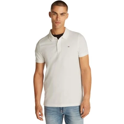 Abbildung von Tommy Jeans Placket Poloshirt, Herren, Größe: 54, Ecru