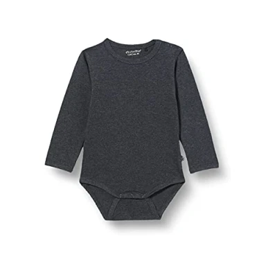 Abbildung von MINYMO Unisex Baby Body Long Sleve solid Bodysuit, Greymelange, 80