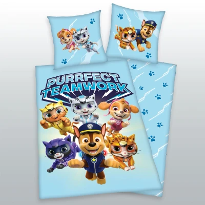 Abbildung von Herding Bettwäsche Paw Patrol, Kopfkissenbezug 80 x cm Mit Wende Motiv, Bettbezug 135 200 cm, Knopfleiste, 100% Baumwolle