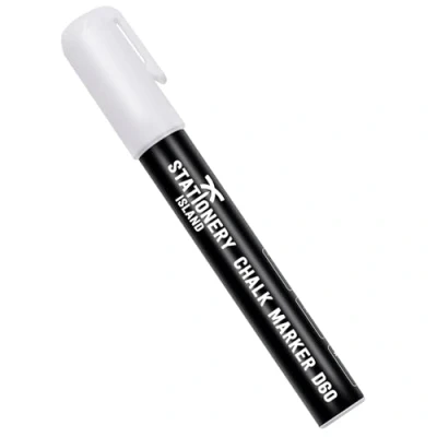 Abbildung von STATIONERY ISLAND Weiß Kreidestift für Tafel Abwaschbar, Fenster, Kreidemarker Weiss, 6 MM 1 Stück