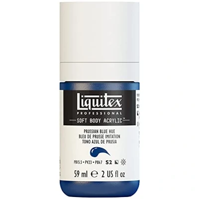 Abbildung von Liquitex 1959320 Professional Acrylfarbe Soft Body Künstlerfarbe in cremiger deckender Konsistenz, hohe Pigmentierung, lichtecht &amp; alterungsbeständig, 59ml Flasche Preußischblau Imit.