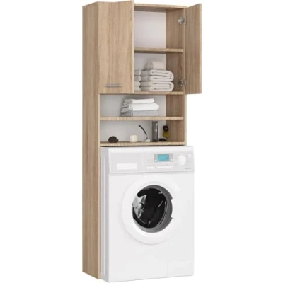 Abbildung von BDW Waschmaschinenschrank 180x64x30 cm, Badezimmer Hochschrank, Badezimmerschrank Hoch, Möbel, Bad Schrank Badezimmerschrank, Badregal, Waschmaschine, Eiche Sonoma
