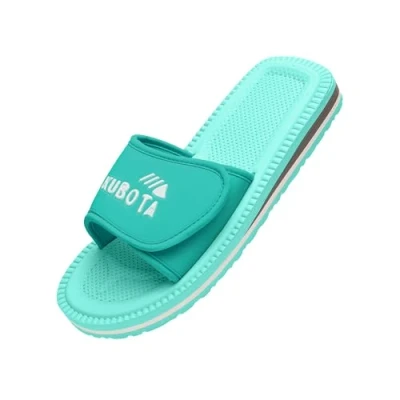 Abbildung von Kubota Badelatschen mit Klettverschluss Badeschuhe für Damen Badeschlappen Strand Baden Latschen Schuhe fur Dusch und Sauna Meeresfarbe 39