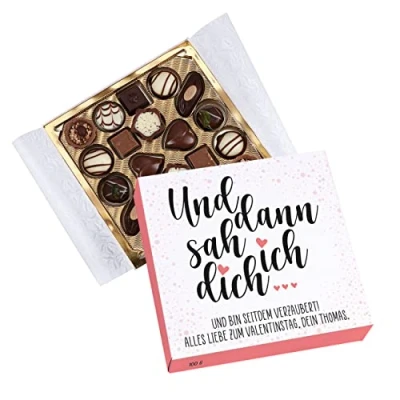 Abbildung von Herz &amp; Heim® Lindt Pralinen Und dann sah ich dich... mit 2 Zeilen Wunschtext