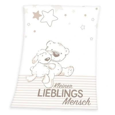 Abbildung von Herding Babydecke &quot;Kleiner Lieblingsmensch&quot;, mit Teddy und Schaf, Kuscheldecke