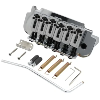 Abbildung von Musiclily Pro 54mm Rollen Saitenreiter 2 Punkt Tremolo Bridge Steg für Import Strat Style E Gitarre, Chrom