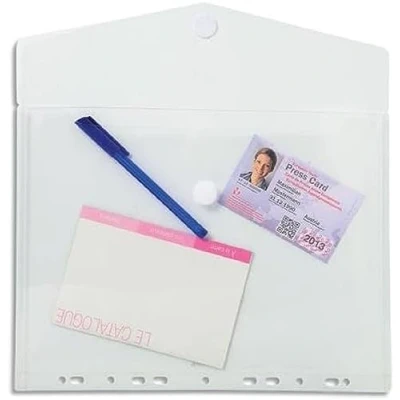 Abbildung von Exacompta Prospekttasche mit Klettverschluss gelocht A4 transparent VE