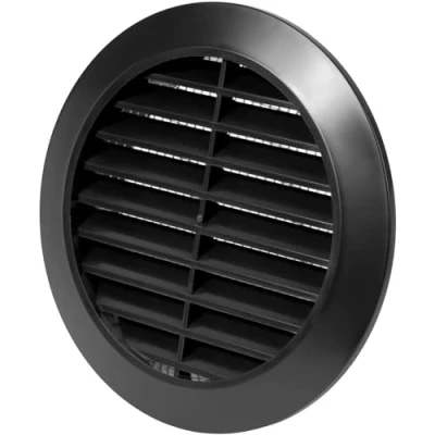 Abbildung von Vent Systems 90 mm Schwarz Lüftungsabdeckung Runde Lüftungsschlitze Grillabdeckung Integrierter Insektenschutz HVAC Lüftungsöffnungen für Badezimmer, Heimbüro, Küche