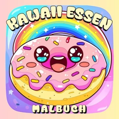 Abbildung von Kawaii Malbuch Essen: Ausmalbuch für Kinder mit niedlichen Essen und Snacks zum Ausmalen