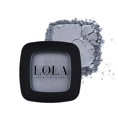 Abbildung von Lola Make up by Perse Mono Lidschatten mit natürlichen Inhaltsstoffen, vegan und tierversuchsfrei, Augen Palette, hohe Deckkraft, Satin für Frauen, Dunkelgrau (012)