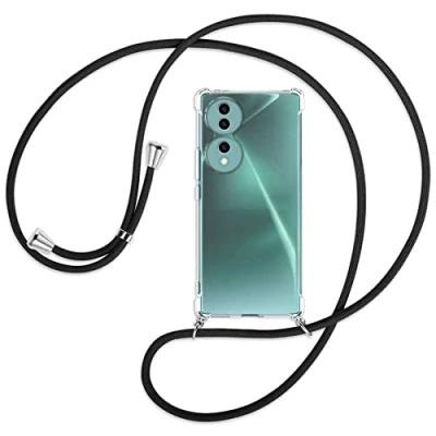 Abbildung von mtb more energy® Handykette kompatibel mit Honor 70 5G schwarz Smartphone Hülle zum Umhängen Anti Shock Full TPU Case