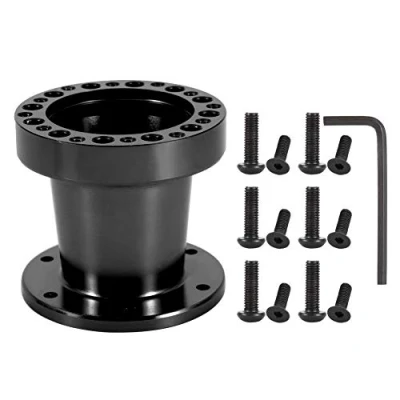 Abbildung von Steering Hub Extender Auto Lenkradnabe Spacer Adapter Kit Nabenadapter 3Inch Universal Lenkrad Nabe Aluminium (Schwarz)