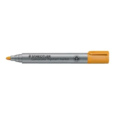 Abbildung von Staedtler 356 4 Lumocolor Flipchartmarker Rundspitze, 2 mm, 10 Stück, orange