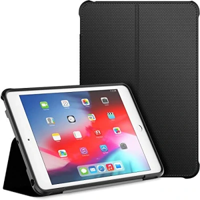 Abbildung von JETech Hülle für iPad Mini 5 und 4 (2019/2015 Modell, 5./4. Generation), Doppelfalzständer mit stoßsicherer TPU Rückseite, Auto Schlafen/Wachen (Schwarz)