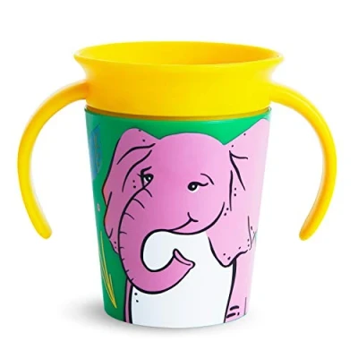 Abbildung von Munchkin Miracle 360 WildLove Trinklernbecher mit Griffen, 177 ml, Elefant, 1er Pack
