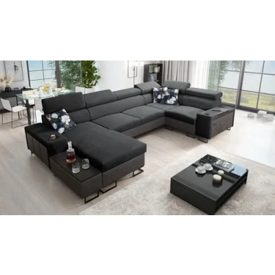 Abbildung von All4All Ecksofa Melani IV Mini 335x205x170cm Schlaffunktion Bettkasten U Form Couch Eckcouch Schlafsofa Wohnlandschaft Sofa Polstersofa Freya 210.24+Tauro8207 Seite Links 26