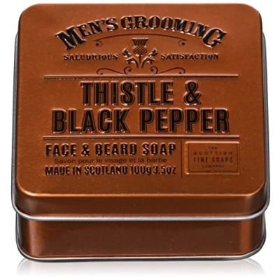 Abbildung von The Scottish Fine Soaps Seife in Dose von Gesicht und Bart für Herren 6 Packungen à 125 gr Total: 750