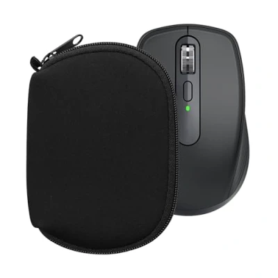 Abbildung von kwmobile Hülle kompatibel mit Logitech MX Anywhere 3 / 3S Neopren für PC Mouse Schutzhülle Computer Maus Tasche Schwarz