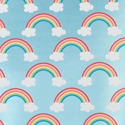 Abbildung von Star Geschenkpapier, Geschenkpapier Regenbogen mit Wolke 70cm x 2m, Rolle