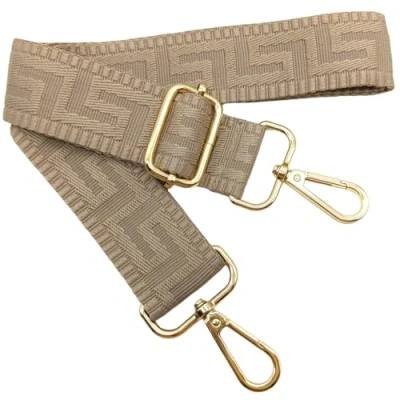 Abbildung von Verstellbarer Schultergurt für Taschen Helles Khaki, Taschengurte zum Wechseln, Taschengurt Breit mit Karabiner Gold, 80 130 cm Tragegurt Tasche Damen Schulterriemen, Handtasche, 3.8cm, 1315