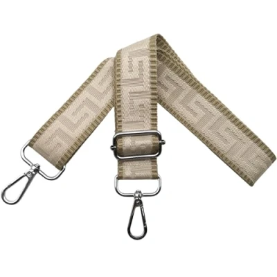 Abbildung von Schultergurt für Tasche Taschengurte zum Wechseln, Verstellbar Taschengurt Breit 3.8cm mit Silber Karabiner Taschenband Schulterriemen Tragegurt Handtaschen Damen, Khaki/Beige, K40