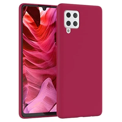 Abbildung von EAZY CASE Premium Silikon Handyhülle kompatibel mit Samsung Galaxy A42 5G, Slimcover Kameraschutz und Innenfutter, Silikonhülle, Schutzhülle, Bumper, Handy Case, Hülle, Softcase, Beere