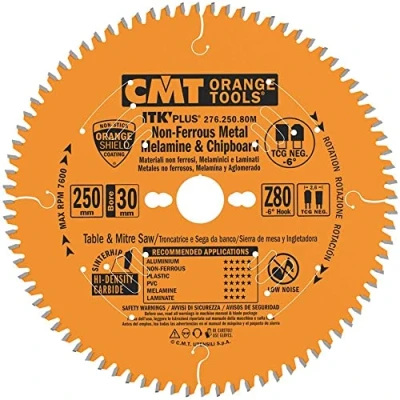 Abbildung von CMT ORANGE TOOLS 276.250.80M KREISSÄGEBLAT FÜR ALUMINIUM HW 250X2.6/1.8X30 Z80 TCG NEG