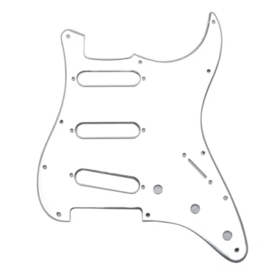 Abbildung von Musiclily 11 Löcher SSS Strat Pickguard Gitarre Schlagbrett für Fender American/Mexican Standard Stratocaster Modern Style E Gitarre,1 lagig Silver Mirror