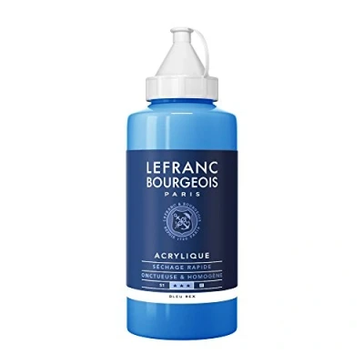 Abbildung von Lefranc Bourgeois 300434 Fine Acrylfarbe Königsblau, 750ml Flasche, cremige auf Wasserbasis, schnell trocknend, lichtecht, wasserfest