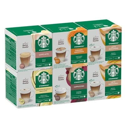 Abbildung von STARBUCKS Probierset, White Cup Variety Pack by Nescafé Dolce Gusto Kaffeekapseln 6 x 12 (72 Kapseln) Exklusiv bei Amazon