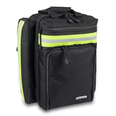 Abbildung von ELITE BAGS EB Supporter schwarz kompakter Notfallrucksack First Responder Einsatz Rettungsdienst Erste Hilfe Notarzt Erstversorgung Netz und Klarsichtfächer Klappsteg