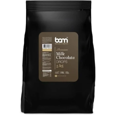 Abbildung von BAM Milchschokolade Drops, Tropfen, Callets zum Schmelzen, Backen für Zuhause und Profi (5 kg)