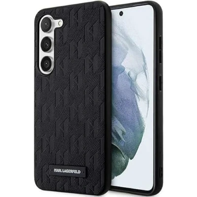 Abbildung von Hülle Karl Lagerfeld KLHCS23SSAKLHPK S23 S911 hardcase schwarz Saffiano Mono Metal Logo