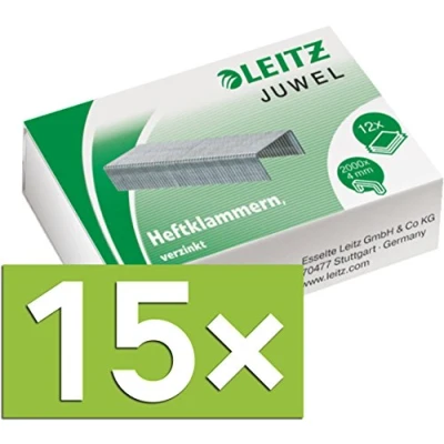 Abbildung von Leitz Heftklammern Juwel, verzinkt 30000 Stück (15 Packungen / 4 mm)
